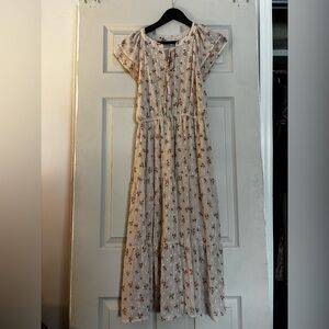 Floral Cream Midi Dress